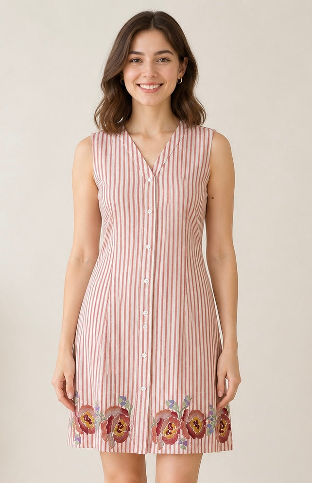 Embroidered Shift Dress