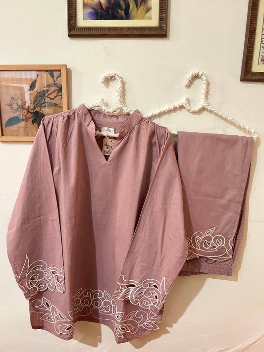 Cutwork Dusty Rose Coord Set
