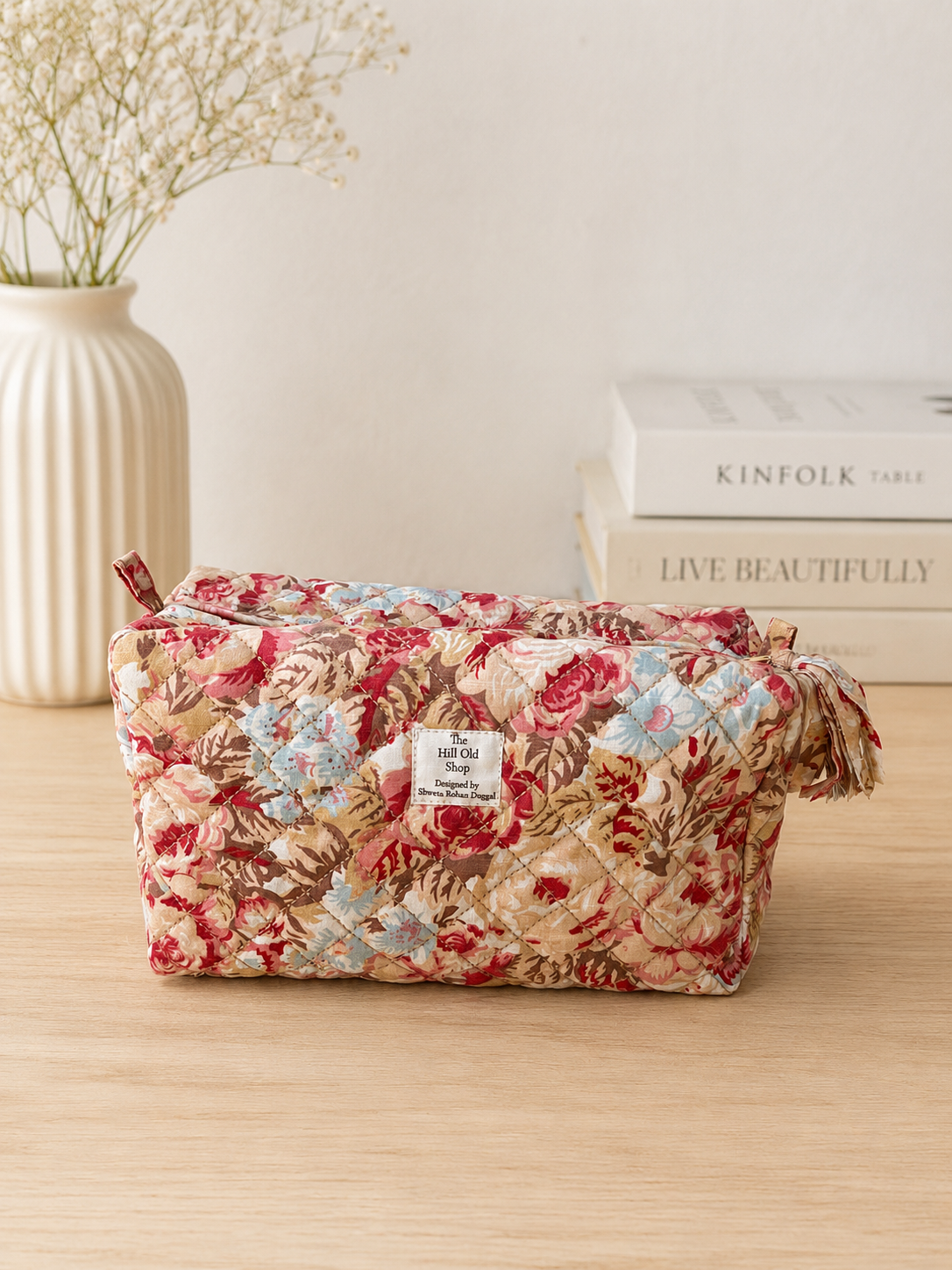 Vintage Quilted Travel & Utility Pouch