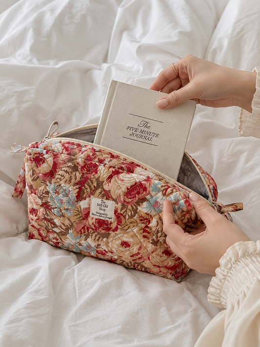Vintage Quilted Travel & Utility Pouch