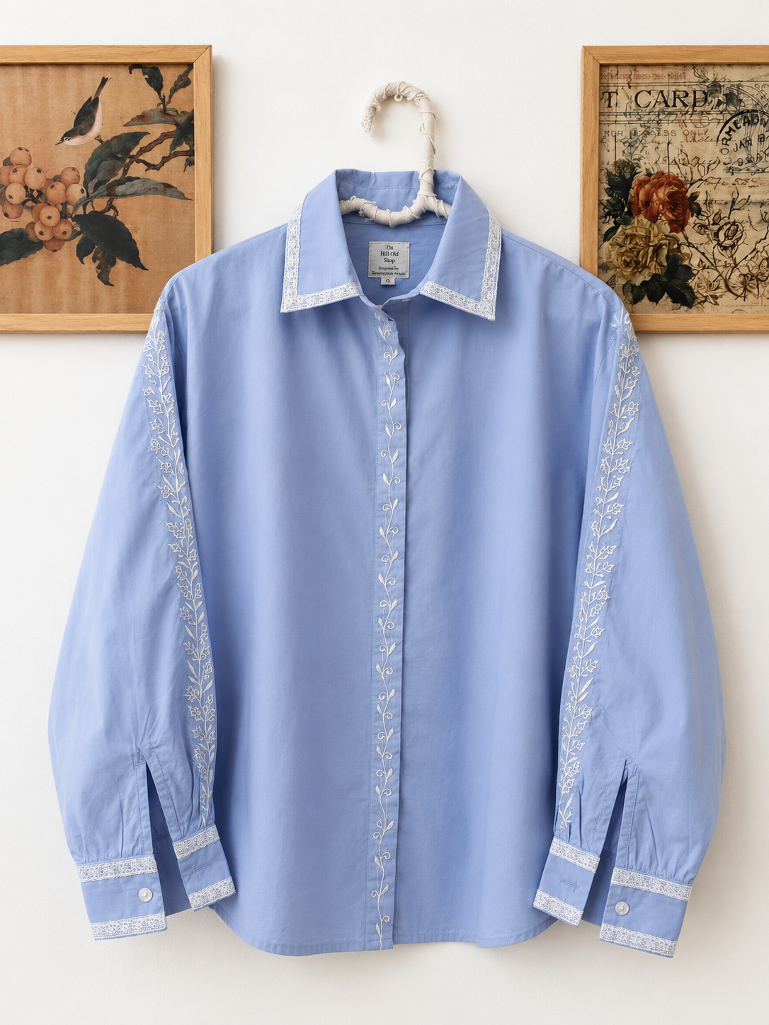 Sky Blue Embroidered Shirt