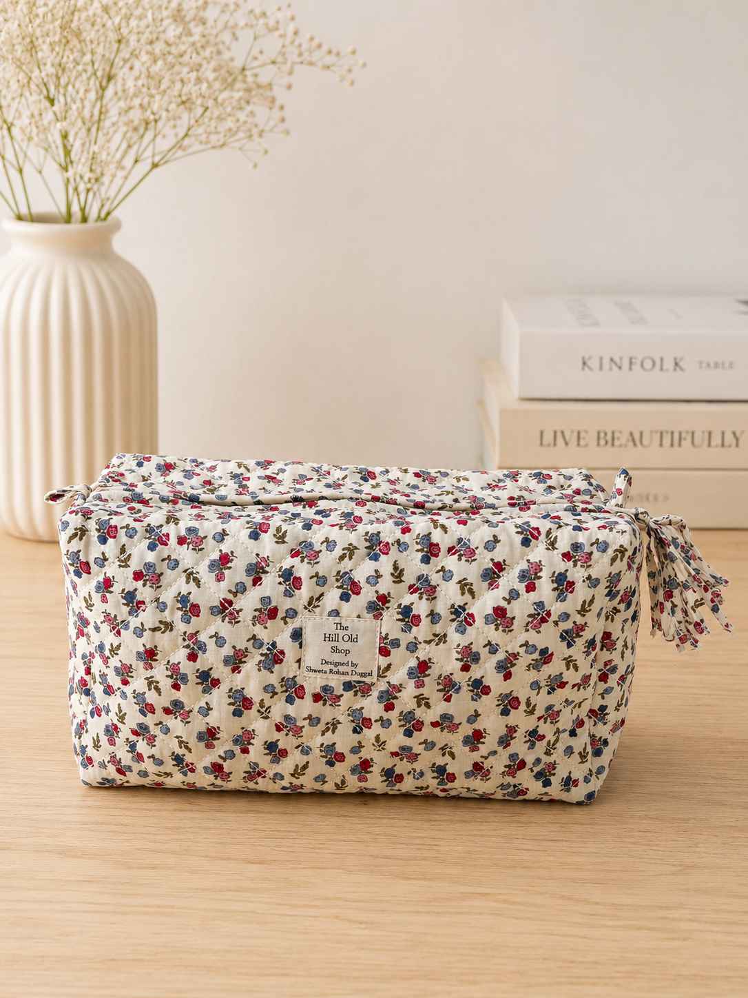Vintage Quilted Travel & Utility Pouch