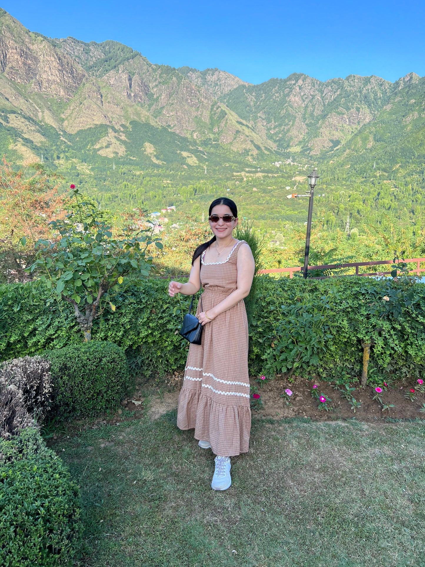 Gingham Lace Maxi