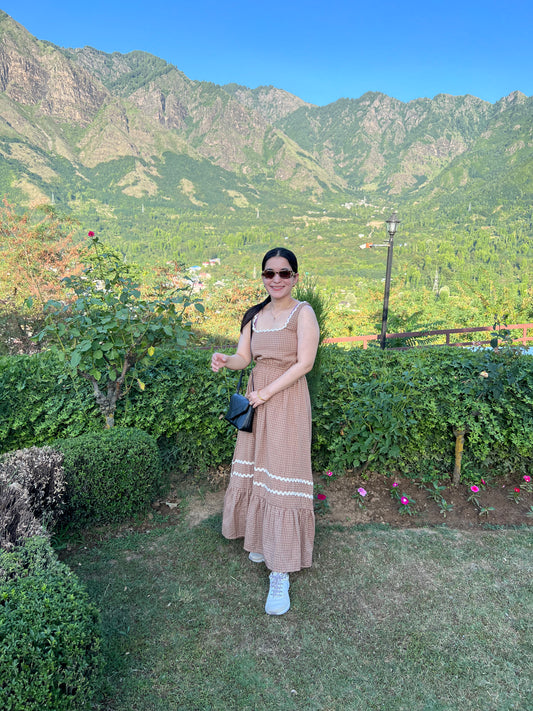Gingham Lace Maxi