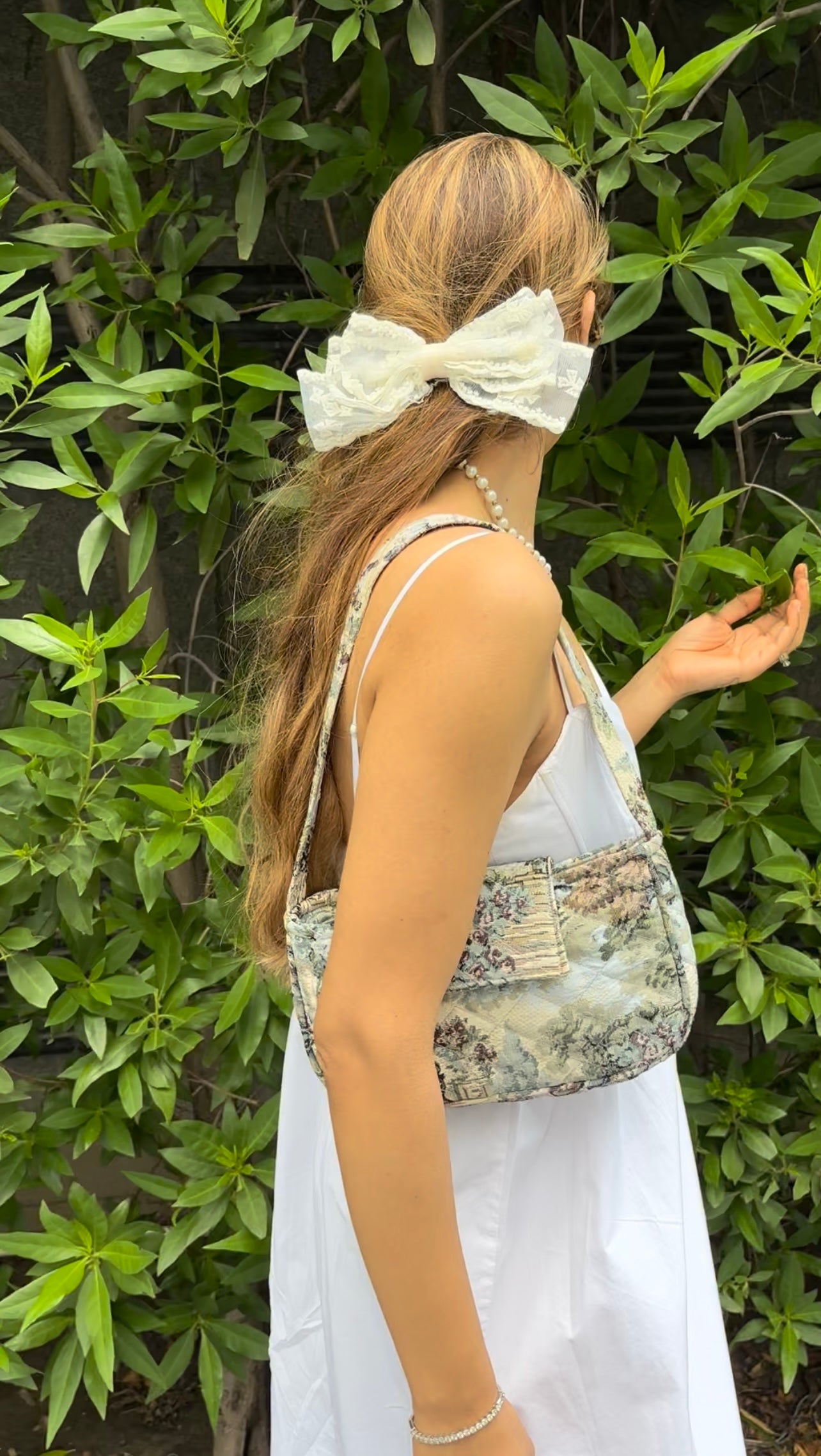 Jacquard Toile Hobo Bag