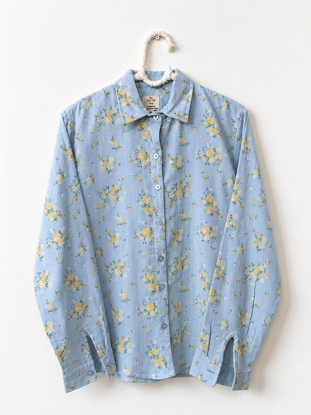 Blue Rose Print Shirt