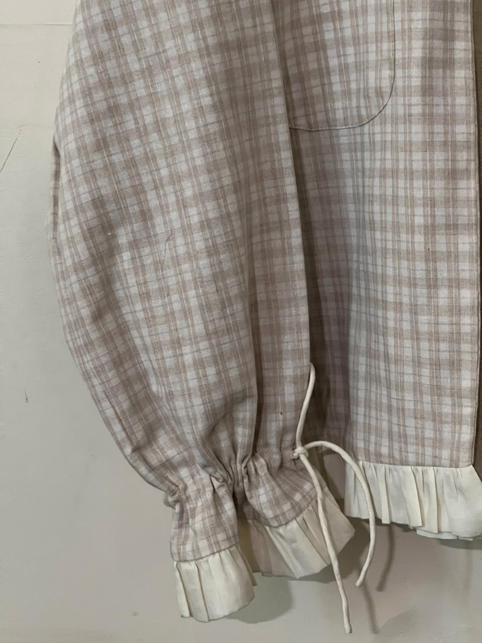 Light Beige Ivory Frill Jacket