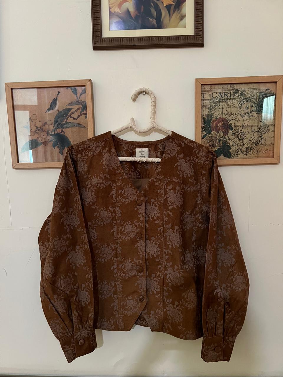 Brown Rose Corduroy Vest