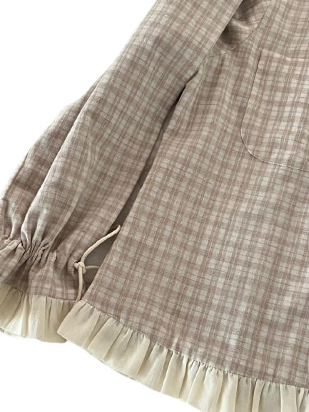 Light Beige Ivory Frill Jacket